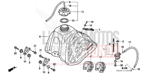 FUEL TANK XR250RX de 1999
